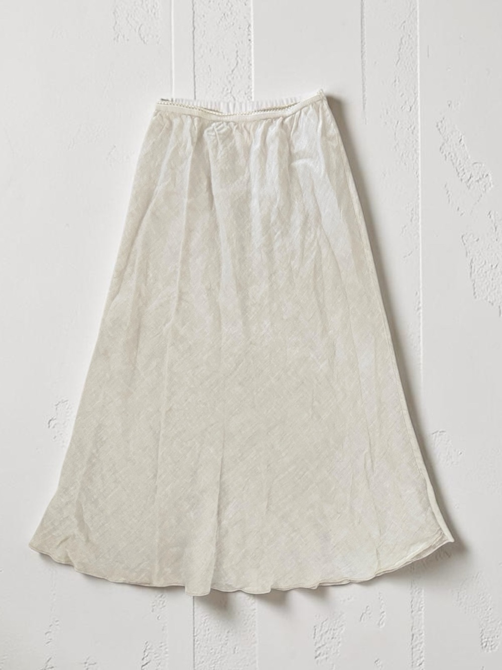 botanik Bias Cut Long Linen Skirt
